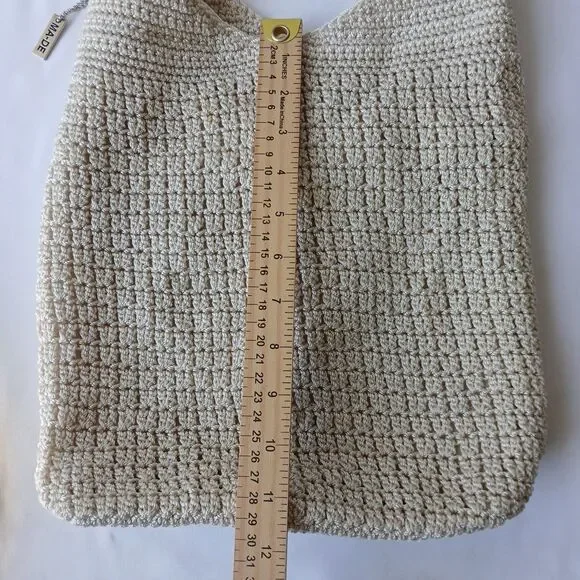 MA-DE Knit Straw Crocheted BoHo Hippie Crossbody Shoulder Bag Y2K - Picture 4 of 12